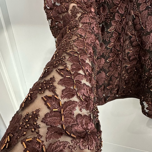 ✨NWT✨ JS Collections: Women’s Chocolate Floral Blazer- Size 6 - Picture 5 of 14